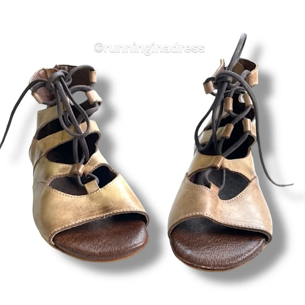 NWT Bed Stu Roan Women’s Winnie Leather Strappy Gladiator Sandal Size 6 In Tan - Picture 6 of 12